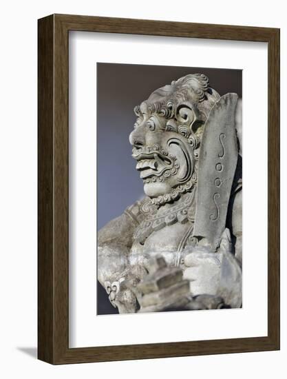 Stone Statue at Entrance of Tanah Lot. Bali Island, Indonesia-Keren Su-Framed Photographic Print