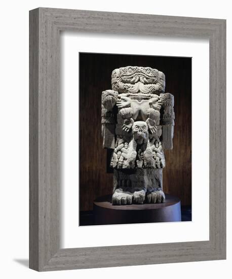 Stone Statue of Coatlicue, Goddess of Fire and Fertility-null-Framed Giclee Print