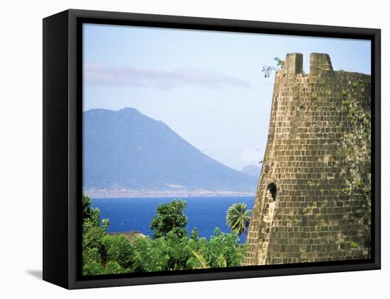 Stone Structure on Coast, Roseau, St. Kitts, Caribbean-David Herbig-Framed Premier Image Canvas
