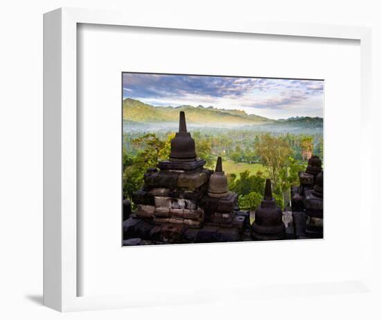 Stone Stupa, Borobudur (Borobodur), UNESCO World Heritage Site, Yogyakarta, Java, Indonesia-Matthew Williams-Ellis-Framed Photographic Print