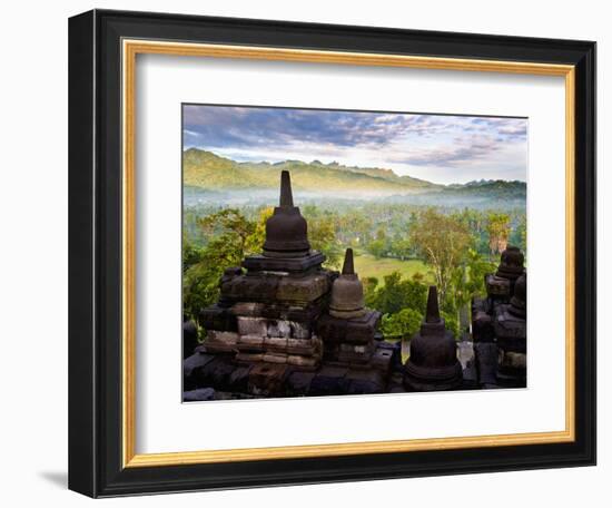 Stone Stupa, Borobudur (Borobodur), UNESCO World Heritage Site, Yogyakarta, Java, Indonesia-Matthew Williams-Ellis-Framed Photographic Print