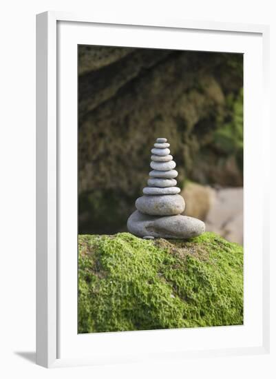 Stone Tower, Pebbles, Moss-Andrea Haase-Framed Photographic Print