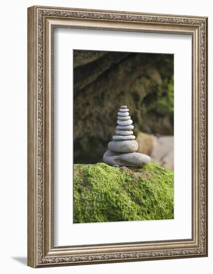 Stone Tower, Pebbles, Moss-Andrea Haase-Framed Photographic Print