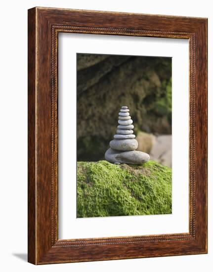 Stone Tower, Pebbles, Moss-Andrea Haase-Framed Photographic Print