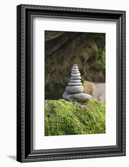 Stone Tower, Pebbles, Moss-Andrea Haase-Framed Photographic Print