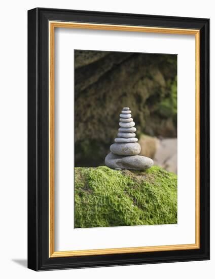 Stone Tower, Pebbles, Moss-Andrea Haase-Framed Photographic Print