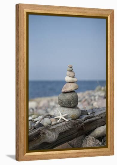 Stone Tower, Sea, Beach, Starfish-Andrea Haase-Framed Premier Image Canvas