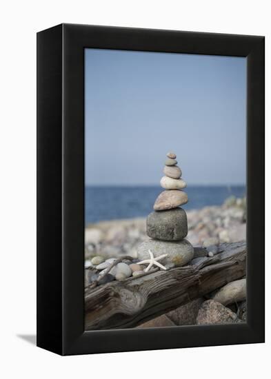 Stone Tower, Sea, Beach, Starfish-Andrea Haase-Framed Premier Image Canvas