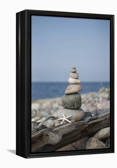 Stone Tower, Sea, Beach, Starfish-Andrea Haase-Framed Premier Image Canvas