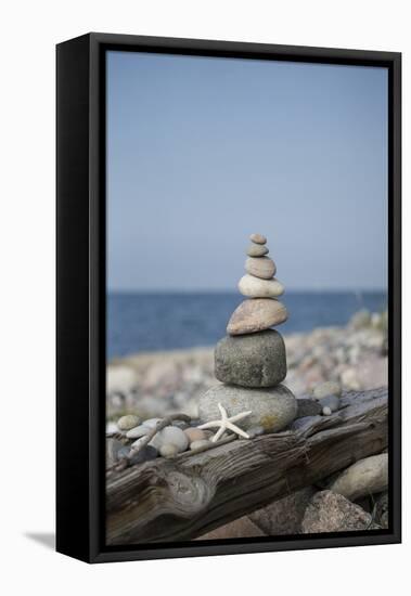 Stone Tower, Sea, Beach, Starfish-Andrea Haase-Framed Premier Image Canvas