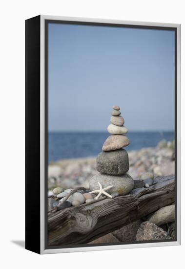 Stone Tower, Sea, Beach, Starfish-Andrea Haase-Framed Premier Image Canvas