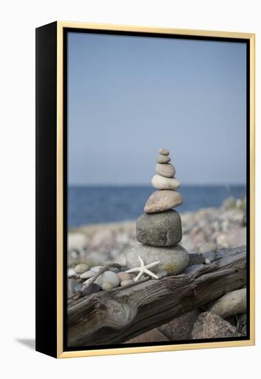 Stone Tower, Sea, Beach, Starfish-Andrea Haase-Framed Premier Image Canvas