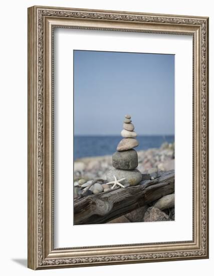 Stone Tower, Sea, Beach, Starfish-Andrea Haase-Framed Photographic Print