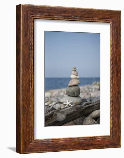 Stone Tower, Sea, Beach, Starfish-Andrea Haase-Framed Photographic Print