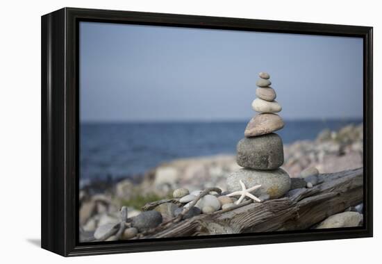 Stone Tower, Sea, Beach, Starfish-Andrea Haase-Framed Premier Image Canvas