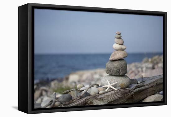 Stone Tower, Sea, Beach, Starfish-Andrea Haase-Framed Premier Image Canvas