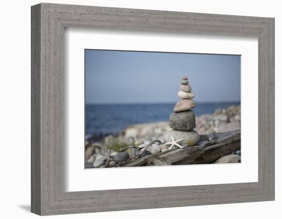 Stone Tower, Sea, Beach, Starfish-Andrea Haase-Framed Photographic Print