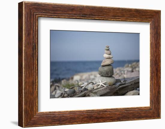 Stone Tower, Sea, Beach, Starfish-Andrea Haase-Framed Photographic Print