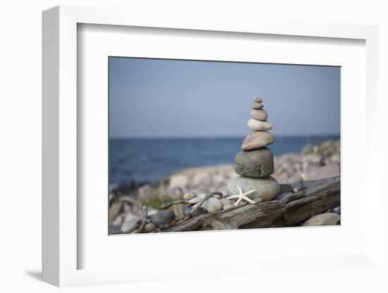 Stone Tower, Sea, Beach, Starfish-Andrea Haase-Framed Photographic Print