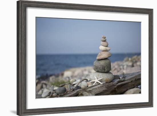 Stone Tower, Sea, Beach, Starfish-Andrea Haase-Framed Photographic Print