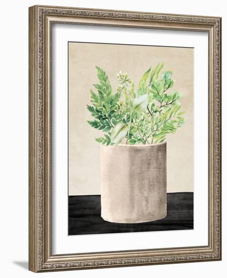 Stone Vase Greens 1-Kimberly Allen-Framed Art Print
