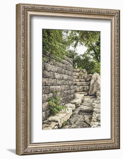 Stone wall in downtown Wichita, Kansas-Michael Scheufler-Framed Photographic Print