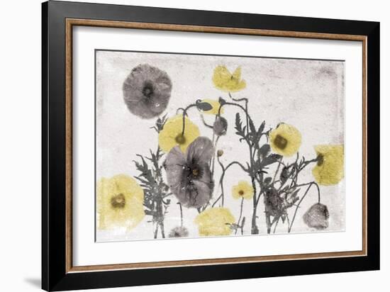 Stone Wash Poppies Light-Jace Grey-Framed Art Print