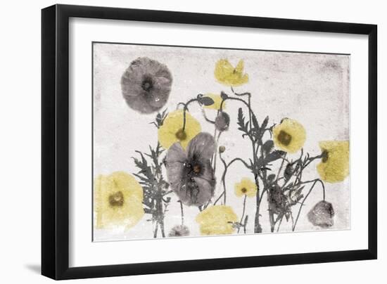 Stone Wash Poppies Light-Jace Grey-Framed Art Print