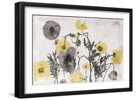 Stone Wash Poppies Light-Jace Grey-Framed Art Print