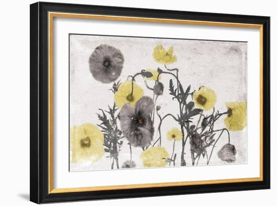 Stone Wash Poppies Light-Jace Grey-Framed Art Print