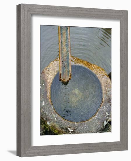 Stone Water Feature, Japan-David Poole-Framed Photographic Print