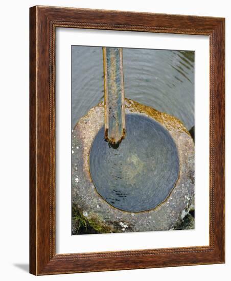 Stone Water Feature, Japan-David Poole-Framed Photographic Print