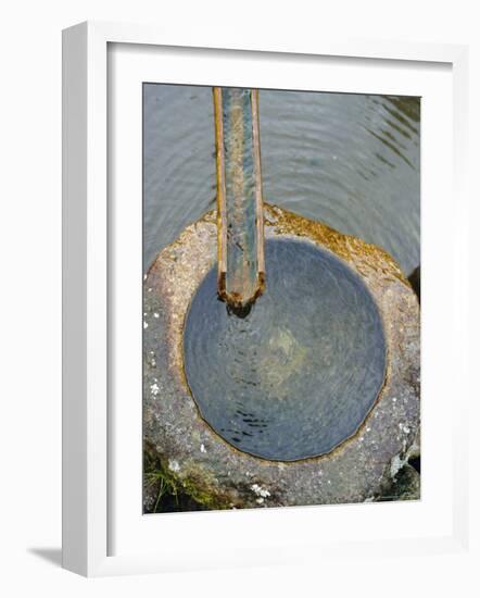 Stone Water Feature, Japan-David Poole-Framed Photographic Print