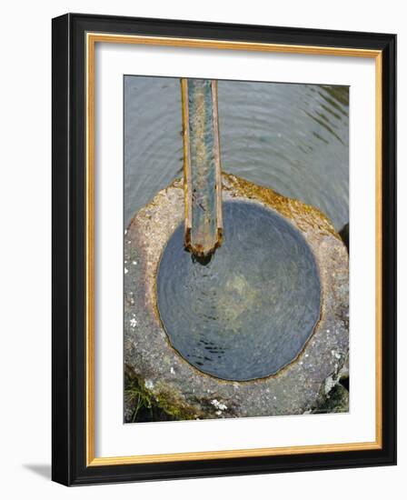 Stone Water Feature, Japan-David Poole-Framed Photographic Print