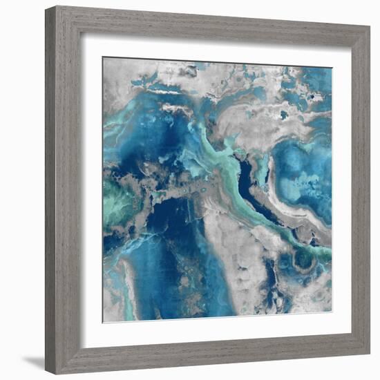 Stone with Blue and Aqua-Danielle Carson-Framed Art Print