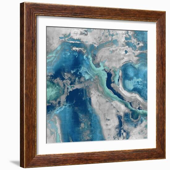 Stone with Blue and Aqua-Danielle Carson-Framed Art Print