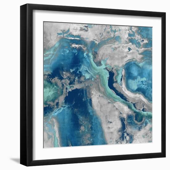 Stone with Blue and Aqua-Danielle Carson-Framed Art Print