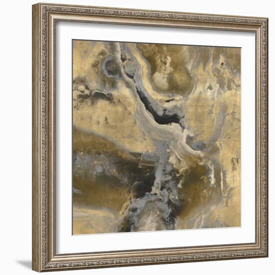 Stone With Gold and Gray II-Danielle Carson-Framed Art Print