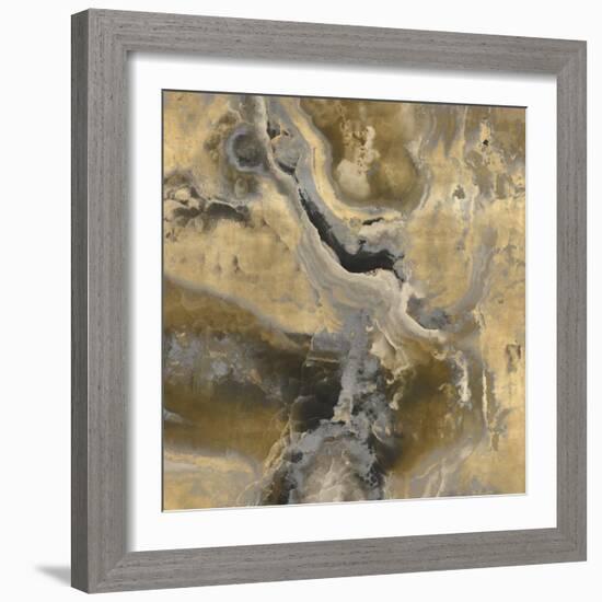 Stone With Gold and Gray II-Danielle Carson-Framed Art Print