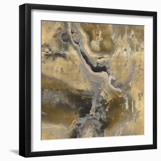 Stone With Gold and Gray II-Danielle Carson-Framed Art Print