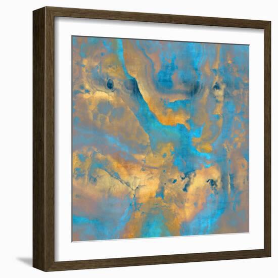 Stone with Turquoise and Gold-Danielle Carson-Framed Art Print