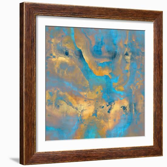 Stone with Turquoise and Gold-Danielle Carson-Framed Art Print