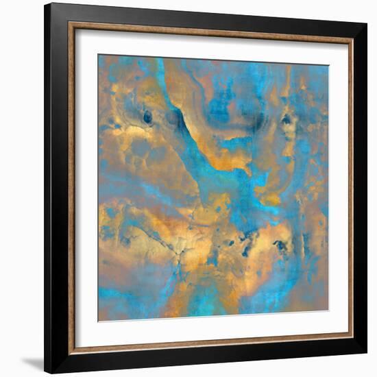 Stone with Turquoise and Gold-Danielle Carson-Framed Art Print