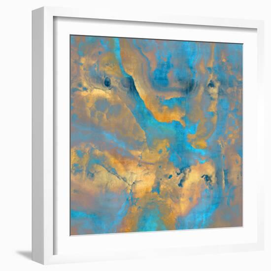 Stone with Turquoise and Gold-Danielle Carson-Framed Art Print