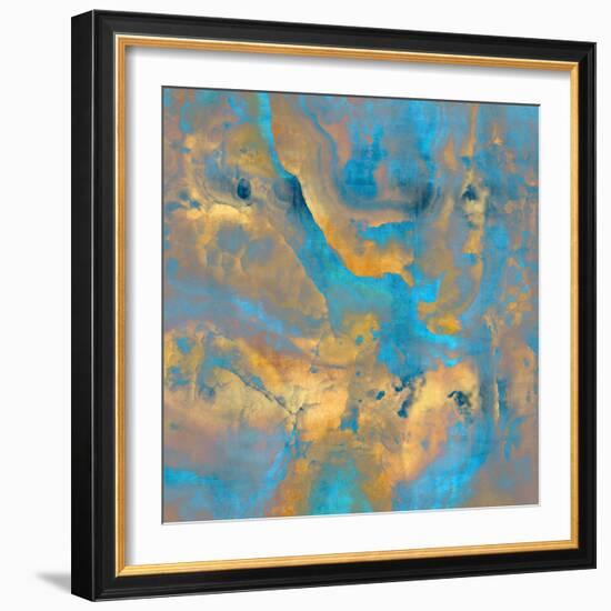 Stone with Turquoise and Gold-Danielle Carson-Framed Art Print