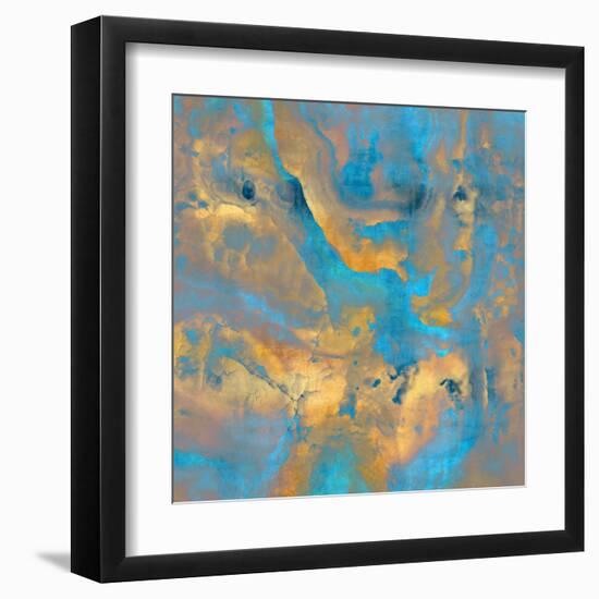 Stone with Turquoise and Gold-Danielle Carson-Framed Art Print