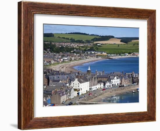 Stonehaven Bay and Quayside from Harbour View, Stonehaven, Aberdeenshire, Scotland, UK, Europe-Mark Sunderland-Framed Photographic Print