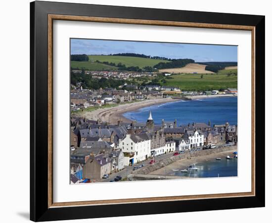 Stonehaven Bay and Quayside from Harbour View, Stonehaven, Aberdeenshire, Scotland, UK, Europe-Mark Sunderland-Framed Photographic Print