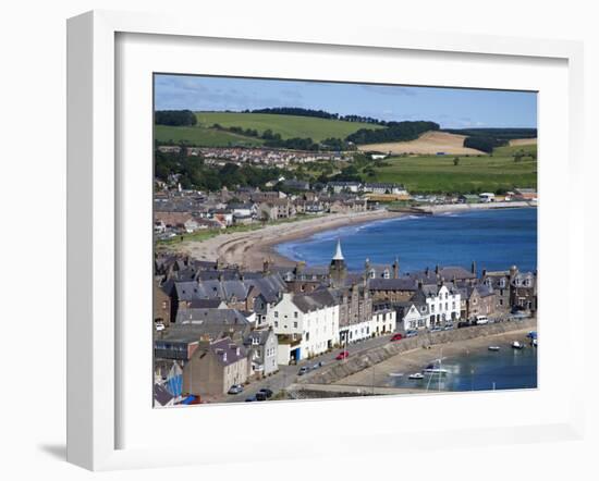 Stonehaven Bay and Quayside from Harbour View, Stonehaven, Aberdeenshire, Scotland, UK, Europe-Mark Sunderland-Framed Photographic Print