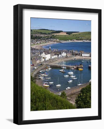 Stonehaven Harbour and Bay from Harbour View, Stonehaven, Aberdeenshire, Scotland, UK, Europe-Mark Sunderland-Framed Photographic Print